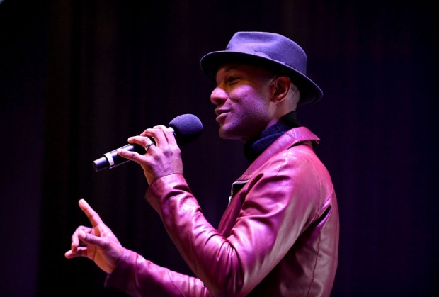 WEST HOLLYWOOD, CALIFORNIA - MAY 12: Aloe Blacc performs onstage during the NAMI West Los Angeles first annual 2023 Mental Health Gala honoring the life & legacy of Stephen “tWitch” Boss at Pacific Design Center on May 12, 2023 in West Hollywood, California.