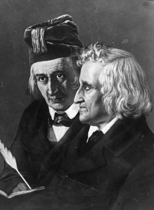 Jacob Ludwig Karl Grimm (1785 - 1863) and Wilhelm Karl Grimm (1786 - 1859), German philologists and folklorists. Both were professors at Gottingen from 1830 to 1837 and collaborated on a collection of German folk stories known as 'Grimm's Fairy Tales'. Original Publication: People Disc - HD0293