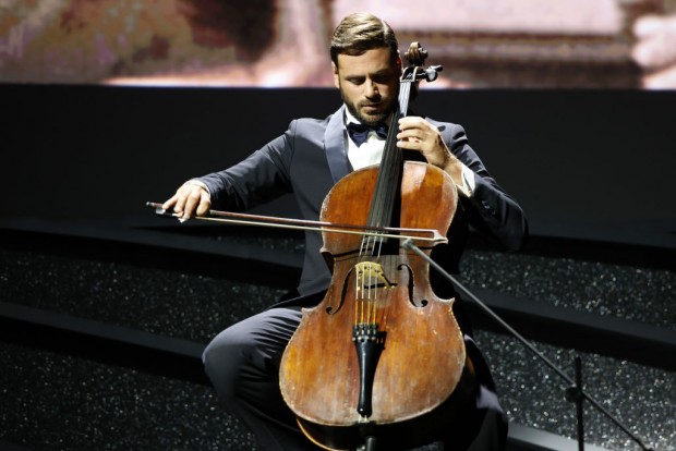 VENICE, ITALY - SEPTEMBER 10: Stjepan Hauser performs on stage during the closing ceremony of the 79th Venice International Film Festival on September 10, 2022 in Venice, Italy. 