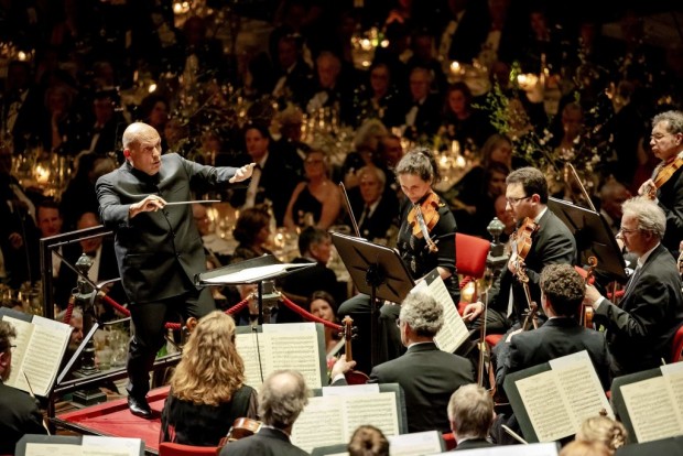 Dutch conductor Jaap van Zweden performs during the presentation of the Concertgebouw Award for his contribution to the artistic profile of the Concertgebouw, in Amsterdam, on April 18, 2023. - At the age of 19, the 62-year-old Van Zweden became the youngest ever concertmaster of the Concertgebouworkest. 