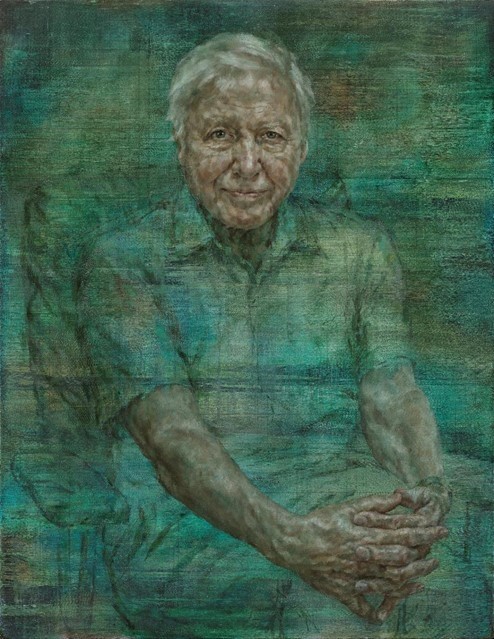 Jonathan Yeo--recently famous for his portrait of King Charles III--painted Sir David Attenborough for the Royal Society