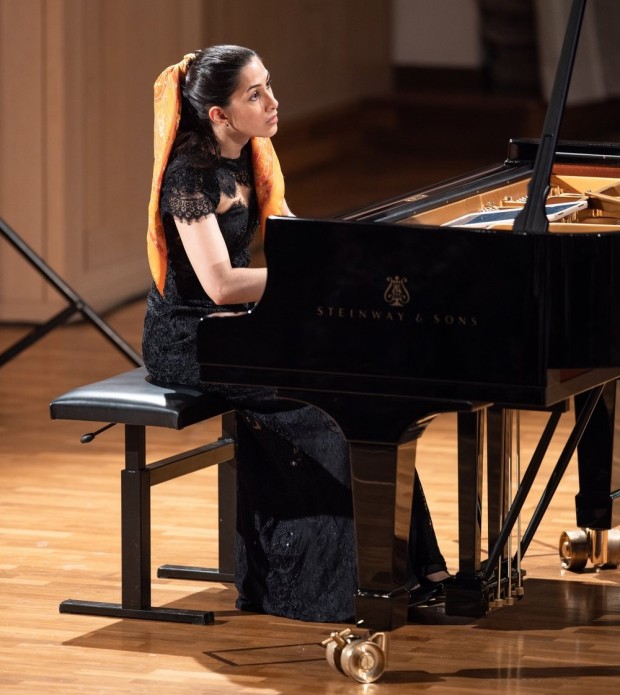 Pianist Mishka Rushdie Momen at her debut solo recital at the Lucerne Festival, August 2022.